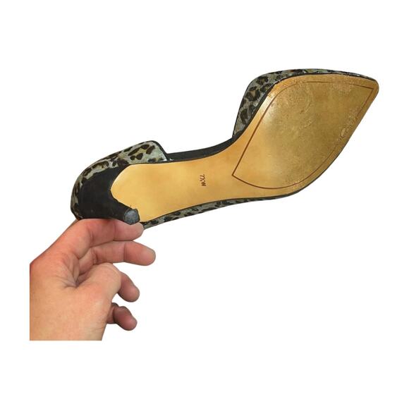Halogen Marlie Leopard Calf Hair Pointed Toe Pumps 7.5 Wide Animal Print mobwife - Picture 7 of 9